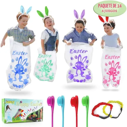 Vista 8 de Bolsas de carreras para juegos al aire libre para juegos de patatas, orejas de conejo, juegos de carreras de huevos y cucharas, bandas de carreras