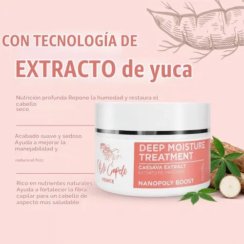 Vista 4 de I Belli Capelli Torrano Kit – Crema + Máscara de Yuca 10.58 oz, Keratina
