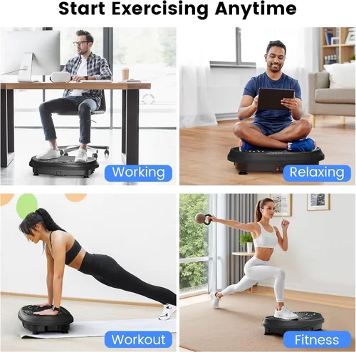 Vista 13 de Vibration Plate Exercise Machine, Vibrating Fitness Platform for Lymphatic Drainage, Full Body Shaker Workout Equipment, Bluetooth Power Shaping