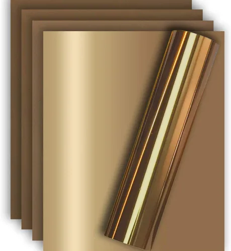Vista 18 de Vinilo de transferencia de calor Aqua Foil HTV para playera 12" X 10" (Paquete de 5), fácil de desmalezar, tamaño garantizado
