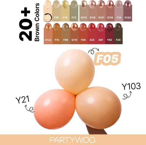Vista 4 de PartyWoo - Globos nude de 140 piezas en diferentes tamaños de 18, 12, 10, 5 pulgadas, kit de arco de globos de color neutro y melocotón estilo boho