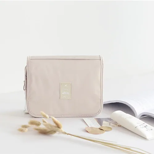 Vista 3 de Bolsa de aseo colgante Mossio - Organizador de viaje grande para cosméticos y maquillaje para hombres y mujeres con gancho resistente