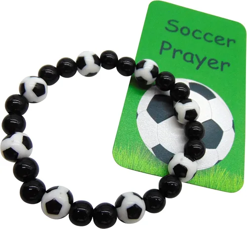 Vista 8 de Pulsera de fútbol con cuentas elásticas para jugadores deportivos, accesorio de moda para hombres o mujeres, Plástico, No es una piedra preciosa