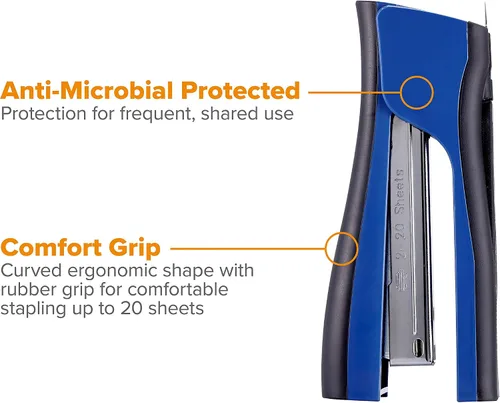 Vista 7 de Bostitch Office Dynamo - Engrapadora de pie con sacapuntas integrado, removedor de grapas y almacenamiento de grapas, azul marino (KT-B696-BLUE)