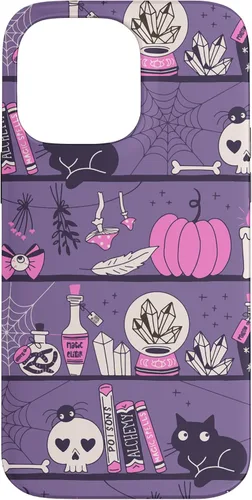 Vista 21 de iPhone 16 Vintage Witchy Magical Witch Tool box Cute Halloween Purple Case