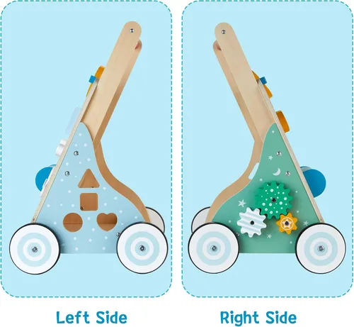 Vista 4 de Andador de madera para niños, 10 en 1 para centro de actividades