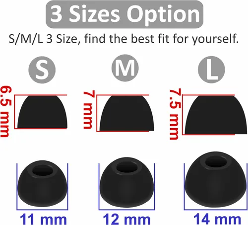 Vista 3 de Compatible con Soundcore Space A40 Life P3, auriculares de silicona de repuesto, accesorios de silicona para tapones de oídos, accesorios