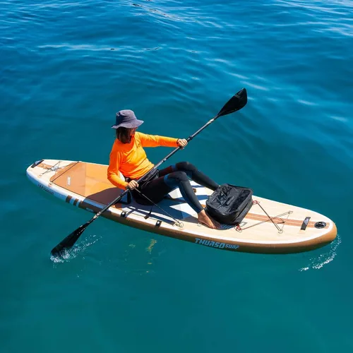 Vista 3 de THURSO SURF Paddle de kayak híbrido de carbono de fibra de carbono, tabla de remo de paddle SUP convertible 3 piezas ajustable 71 ''-87 '' ligero