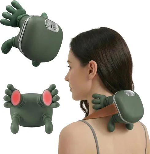 Vista 8 de Nuevo masajeador de cuello y hombros 2025 – Relajante muscular portátil de tejido profundo con calor Diseño ergonómico de silicona para aliviar
