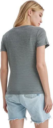 Vista 6 de Merino Protect Camisetas 100% de lana merino para mujer, cuello redondo, manga corta, resistencia al olor, capa base, viajes, senderismo, camiseta