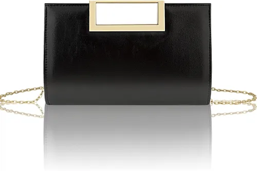 Vista 10 de Gets Bolso de mano para mujer, de piel sintética, bolso de noche para formal, boda, fiesta, bolso cruzado pequeño con cadena