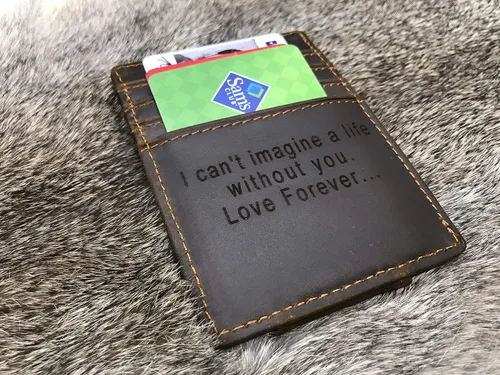 Vista 2 de Front Pocket Magnetic Money Clip, Personalized Magnetic Wallet, Slim Magnet Wallet, Card Holder For Men, Father Gift, Custom Wallet