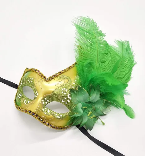 Vista 2 de Máscara de disfraz de plumas para mascarada de Halloween, Mardi Gras, máscara de fiesta de cosplay
