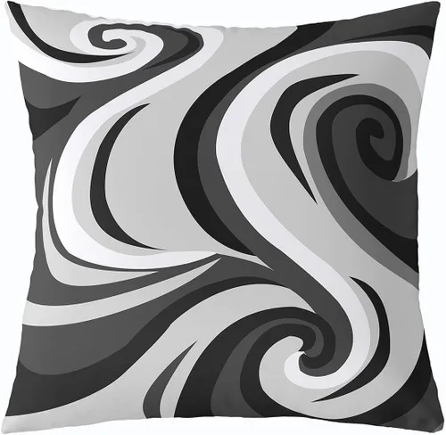 Vista 16 de Funda de almohada moderna con estampado de líneas geométricas de doble cara de 16 x 16 pulgadas, funda de almohada cuadrada suave con remolinos