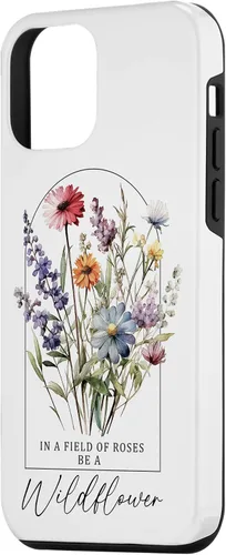 Vista 2 de Funda para iPhone 12 mini In A Field Of Roses Be A Wildflower Vintage Flower & Quotes Case