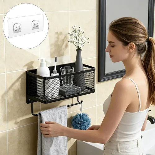 Vista 8 de Shower Shelf Adhesive Replacement - 4 Pieces Organizer Sticky Strips