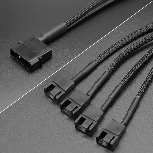 Vista 3 de Molex - Adaptador de ventilador de 4 pines para carcasa de PC de 3 pines y 4 pines, ventiladores de refrigeración de 12 V, cable de alimentación