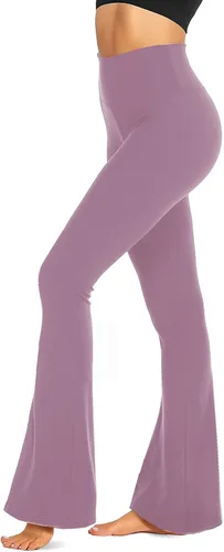 Vista 71 de TNNZEET Leggings acampanados negros para mujer, pantalones de yoga cruzados con bolsillos, corte de bota, leggings acampanados