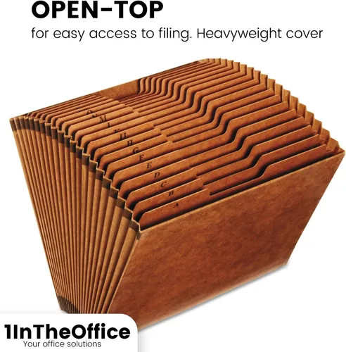 Vista 2 de 1InTheOffice Carpeta de archivos expandible A-Z, organizador de archivos alfabético, organizador de archivos de acordeón, carpeta de archivos