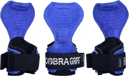 Vista 10 de Cobra Grips Weight Lifting Gloves with Adjustable Neoprene Padded Wrist Wraps - Heavy Duty Alternative to Power Lifting Hooks for Deadlifts Una goma