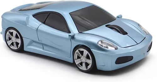 Vista 10 de MGbeauty Ratón Inalámbrico con Diseño de Coche Deportivo Ratón Óptico para Computadora para PC Portátil MAC con Luz LED (Azul)