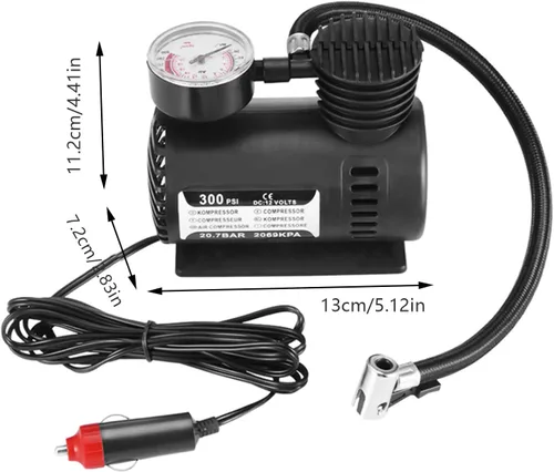 Vista 4 de RiToEasysports Automatic Electric Pneumatic, 300PSI 12V Mini Compressor Air Pump Electric Tire Air Inflator Pump Mini Air Compressor