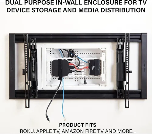 Vista 2 de Legrand - OnQ ENP0905NAV1 – manejo de cableado, caja de multimedia de pared, recinto de cableado estructurado de doble propósito con soporte