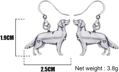 Vista 6 de WEVENI Alloy Cute Golden Retriever Dog Earrings Dainty Dangle Drop Pet Jewelry For Women Girls Ladies Vintage Gifts