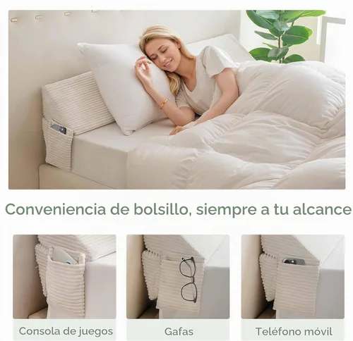Vista 7 de HIGOGOGO Almohada de Cuña Tamaño Twin para Hueco de Cabecero - Cuña Multifuncional para Colchón Relleno de Hueco de Cama Cierra el Espacio (0-7")