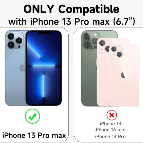 Vista 7 de Funda transparente para iPhone 13 Pro Max, funda cruzada para teléfono con correa ajustable de nailon para el cuello, funda suave de policarbonato