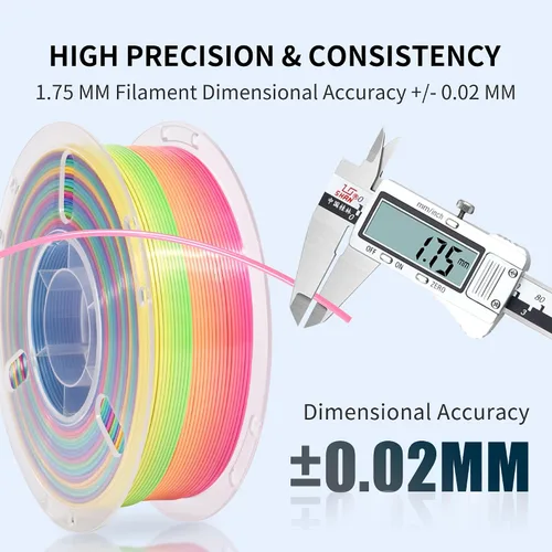 Vista 3 de Silk Rainbow 3D Printer Filament 1.75mm Multi-Color PLA Filament Fast Color Change Candy Color 3D Printing Filament, 1kg Spool Color caramelo