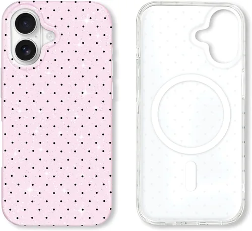 Vista 147 de Hython Funda para iPhone Air, diseño estético de lunares lindos, funda simple de 6.5 pulgadas, delgada, antiarañazos, parachoques de TPU suave, a