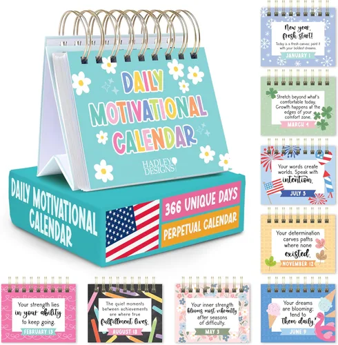 Vista 10 de Citas motivacionales diarias para escritorio - Calendario de escritorio Tiza colorida