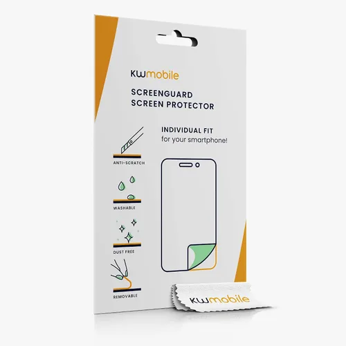 Vista 6 de kwmobile Protector de pantalla compatible con Xiaomi Redmi Watch 3 - 2 protectores de reloj inteligente antihuellas