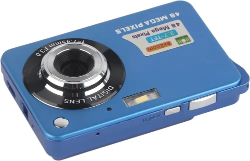 Vista 8 de Eujgoov Digital Camera, 4K 48MP Vlogging Camera with 8X Zoom 2.7in Screen and Fill Light for Photography (Blue)