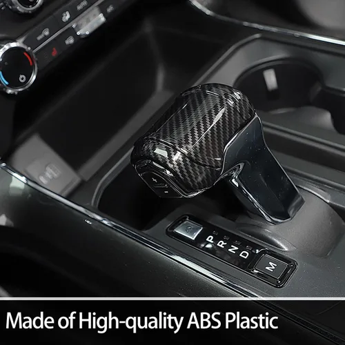 Vista 3 de GZXinWei Panel decorativo para pomo de palanca de cambios de fibra de carbono, accesorios decorativos para Ford F150 y Raptor 2021 2022 2023 2024