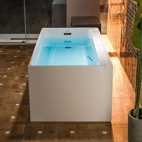 Vista 5 de WOODBRIDGE Bañera de inmersión fría de acrílico independiente de 67 pulgadas con enfriador blanco de 1.3 HP - Enfriamiento rápido y calefacción