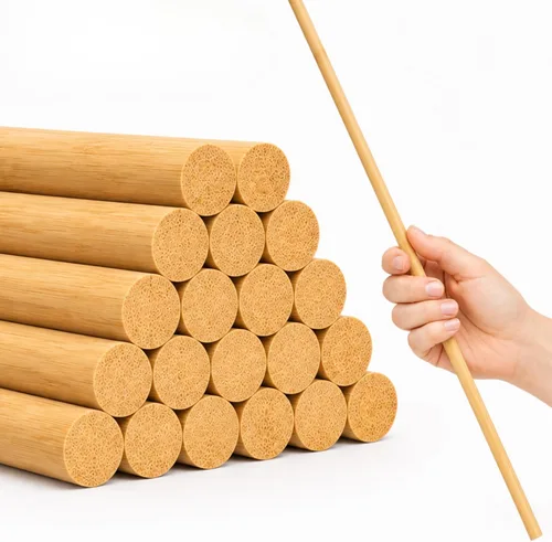 Vista 14 de 10 varillas de bambú de 1/2 pulgadas x 48 pulgadas de largo, clavijas redondas de madera para manualidades, proyectos escolares, palos de madera
