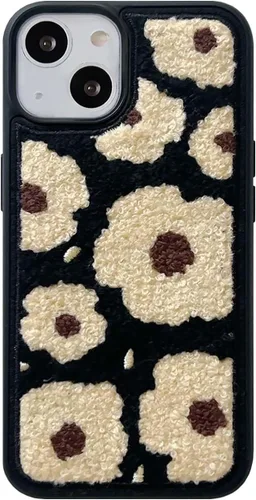 Vista 18 de Funda de briquetas linda y esponjosa para iPhone 14, 6.1 pulgadas (negro)