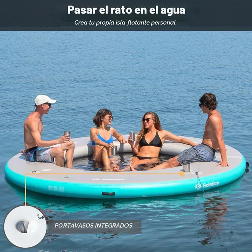 Vista 3 de Solstice Original Floating Inflatable Mesh Dock, Floating Raft Platform, Outdoor Design for Lake, River, Swimming Pool & Beach with Carry Bag and