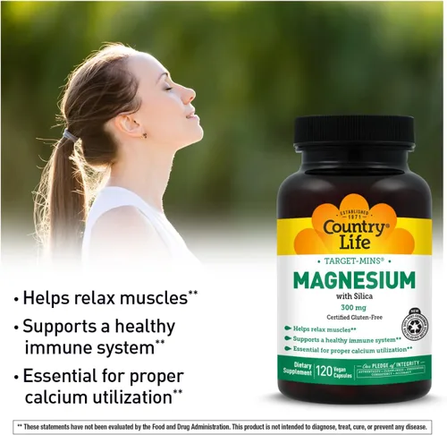 Vista 3 de Target-Mins Magnesio con Sílice 300 mg 120 Cápsulas Vegetarianas Mezcla vegana sin gluten de 5 formas de magnesio. Apoya la salud muscular, ósea e
