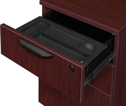 Vista 6 de Regency L-Desk With Return Legacy Single Full Pedestal 66" x 30" Caoba
