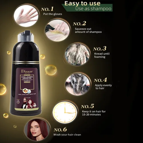Vista 4 de DISAAR Beauty - Cubierta de champú color gris y blanco, de larga duración, 13.5 fl oz/13.53 fl.oz (rojo burdeos)