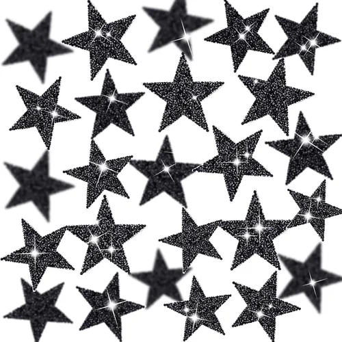 Vista 26 de Syhood 24 parches de estrellas para hierro, 1.57/2.36/3.15 pulgadas, color Plateado