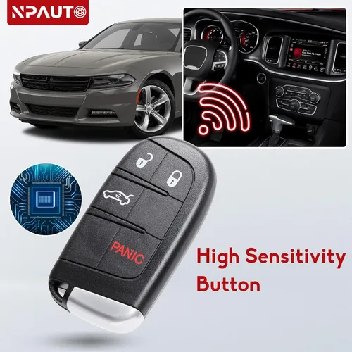 Vista 5 de Llavero inteligente de repuesto para Dodge Charger Challenger Dart Durango Chrysler 300 2011 2012 2013 2014 2015 2016 2017 2018 - Llaveros