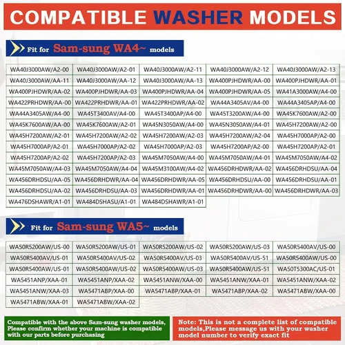 Vista 4 de WA45M7050AW/A4 WA456DRHDWR/AA WA50R5200AW/US WA50R5400AV/US WA456DRHDSU/AA Barras de suspensión para lavadora, 25.6 pulgadas aptas para lavadora