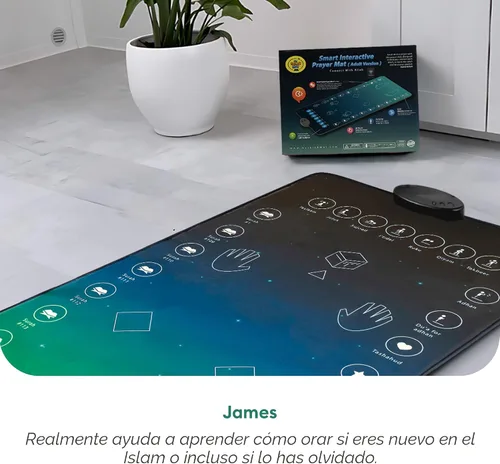 Vista 7 de My Salah Mat Tapete de oración interactivo inteligente para adultos y inversores para aprender suras, salah, duas y más, alfombra de oración