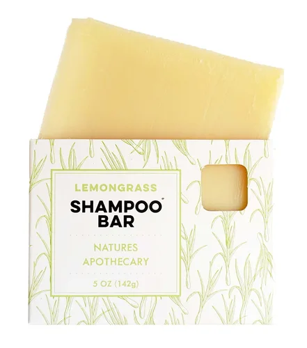 Vista 2 de Nature's Apothecary Barra de champú Lemongrass – totalmente natural, hecha a mano en Estados Unidos – Respetuoso con el medio ambiente, vegano – Sin