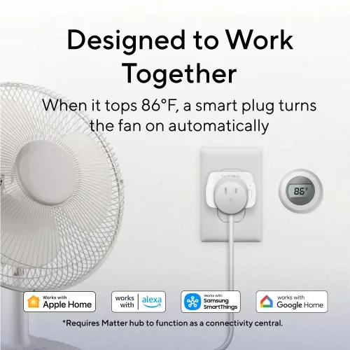 Vista 5 de Enchufe inteligente, toma de corriente inteligente para el hogar, enchufe inteligente ultra eficiente de 15 A compatible con Matter, Alexa, Google