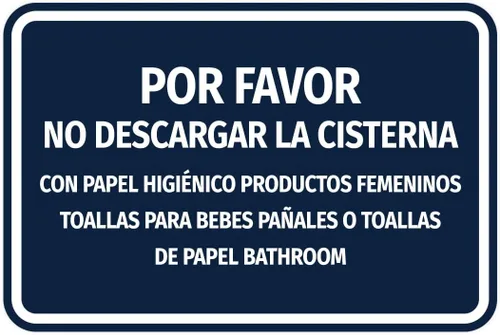 Vista 12 de Signs ByLITA Classic Framed Por favor No Descargar la Cisterna Con Papel higiénico Productos Femeninos Toallas Para Bebes Pañales o Toallas De Papel